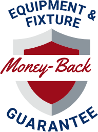 Equiptment and fixture money back gurarantee badge