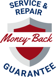 Service and repair money back guarantee badge